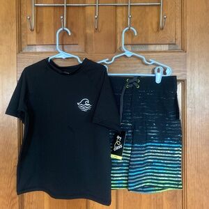 NWT Art Class rashguard & swim trunks